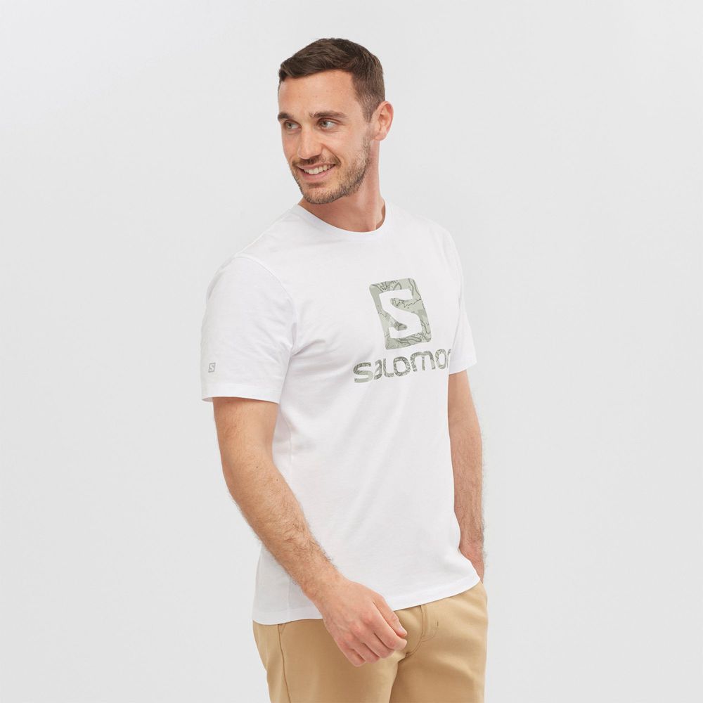 Salomon OUTLIFE LOGO Camisetas Hombre - Blancas - Colombia (65287-JGHX)